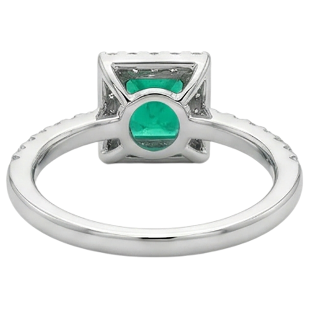 Smeraldo Fine Anello Pietra Colorata 3-carati Oro 14 Carati Bicolore – vista alternativa