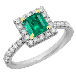 Smeraldo Fine Certificato GIA Anello Pietra Colorata 3 carati in