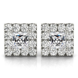 Diamante Fine Orecchini a Lobo 9,50 carati – Oro 14 Carati Bianco