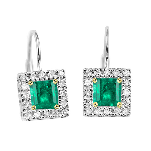 Gemstone Earring Oro Bicolore 14K con Smeraldo – vista principale