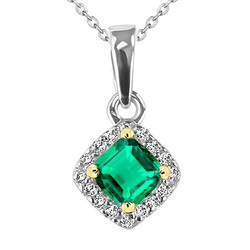 Su misura Collana Pendente con Smeraldo Fine GIA-Certificato