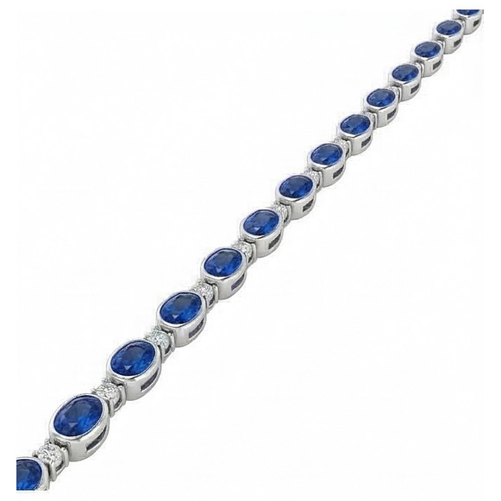 Sri Lanka Blue Sapphire Diamond 40,25 Carati Collana Donna