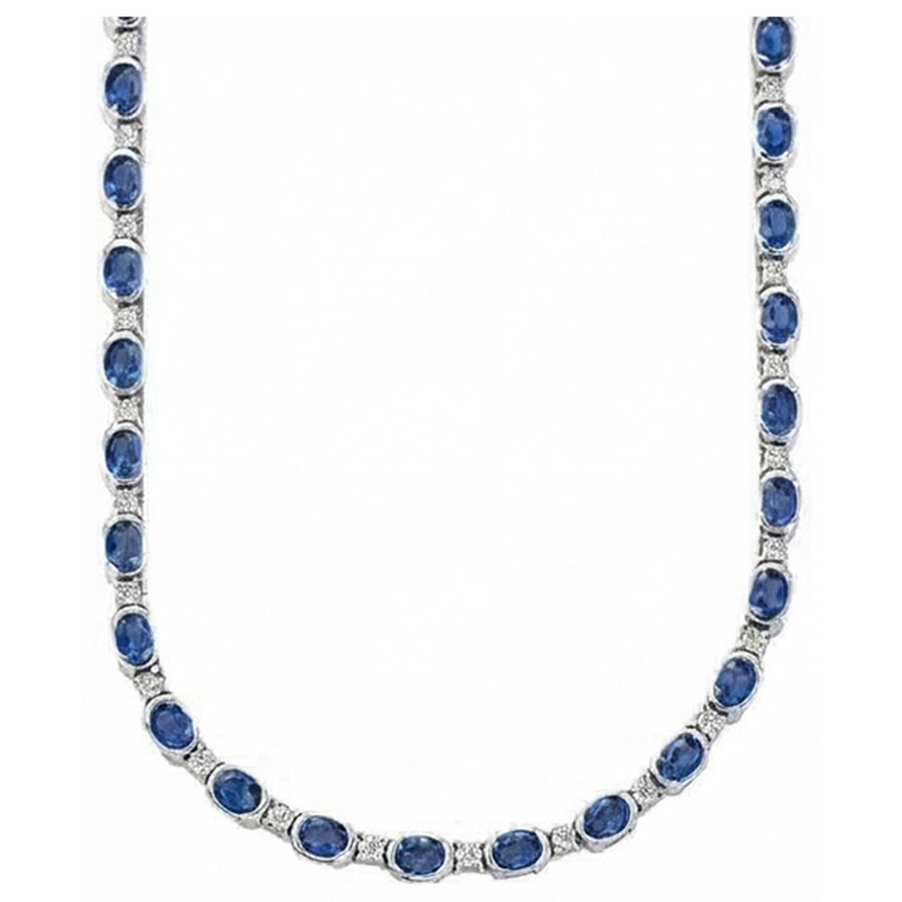 Sri Lanka Blue Sapphire Diamond 40,25 Carati Collana Donna