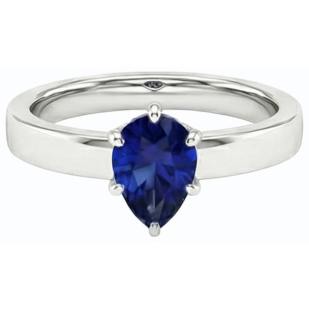 vero pear diamante 14carati anello vista di profilo