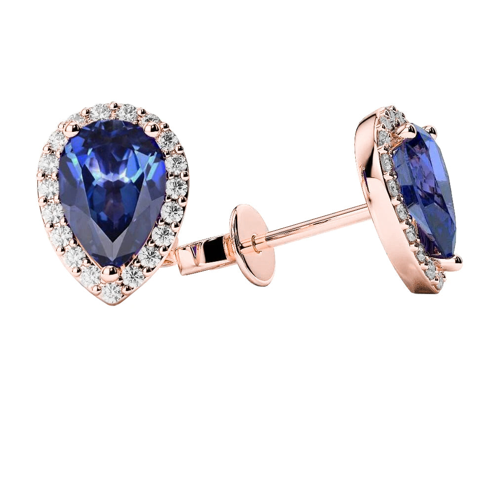 Gemstone Earring Oro Rosa 14K con Zaffiro Blu – vista principale