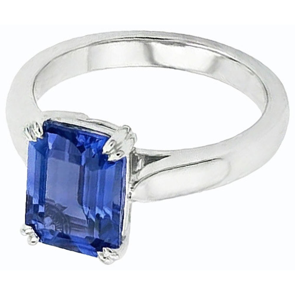 vero emerald zaffiro 2.50carati anello dettaglio ravvicinato