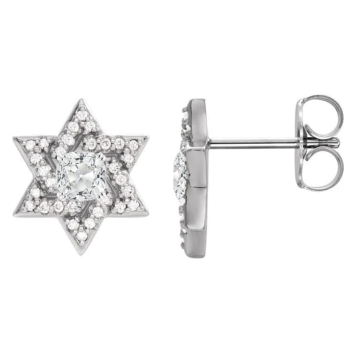 Diamante Orecchini 5,25-carati Oro Bianco 14K – vista frontale