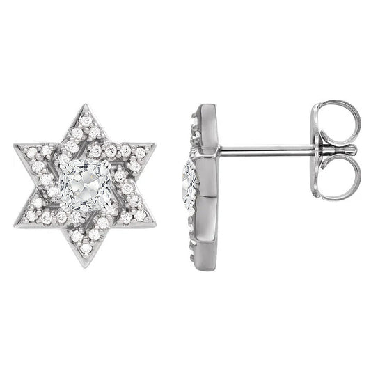 Diamante Orecchini 5,25-carati Oro Bianco 14K – vista frontale