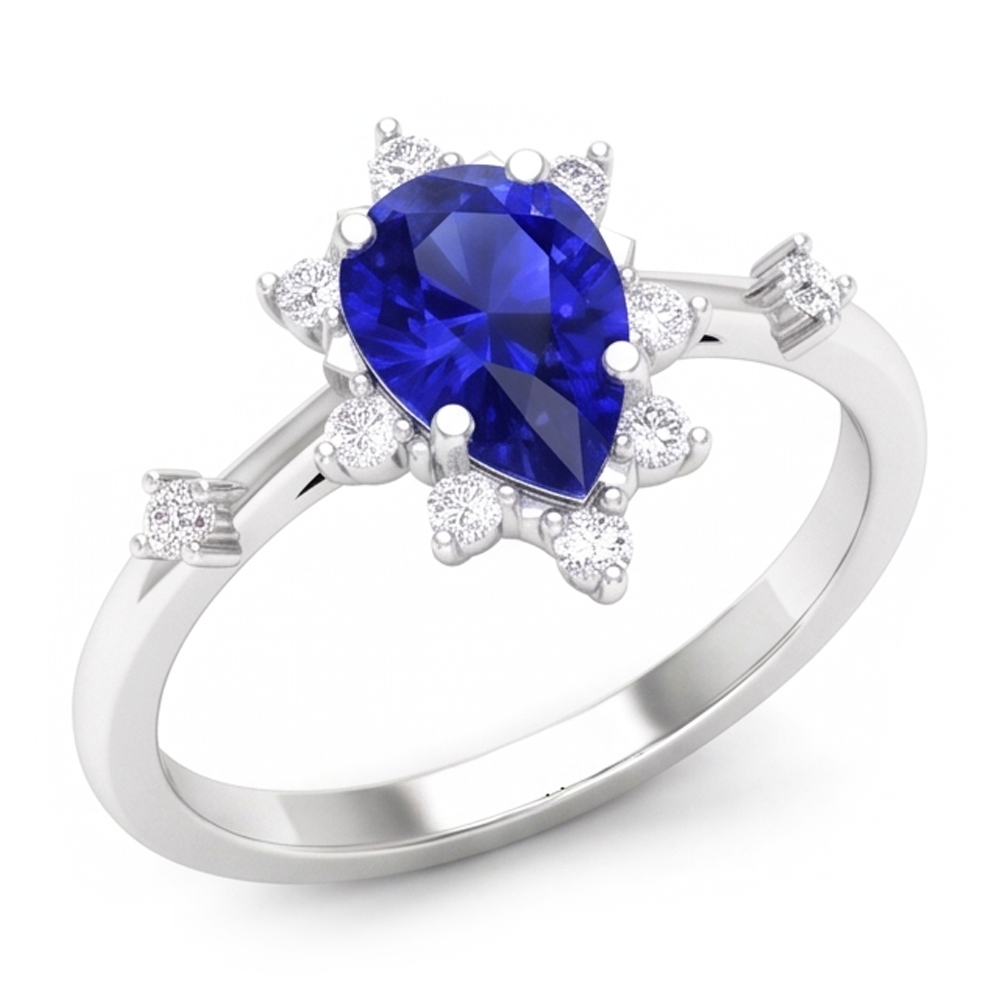 Stella Zaffiro Blu Fiordaliso Anello Pietra Colorata 1,50 carati