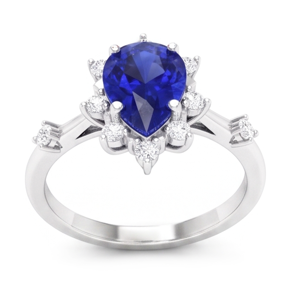 Stella Zaffiro Blu Fiordaliso Anello Pietra Colorata 1,50 carati