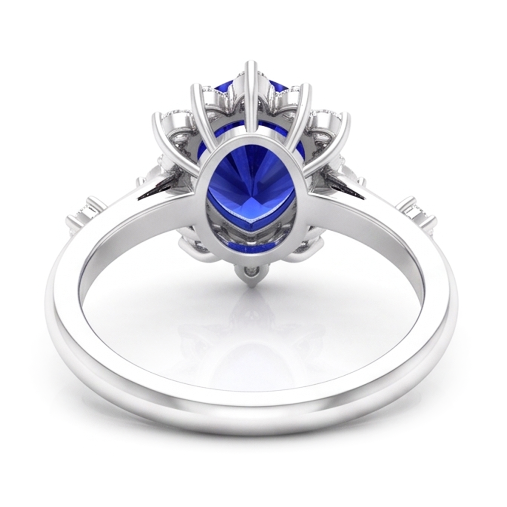 Stella Zaffiro Blu Fiordaliso Anello Pietra Colorata 1,50 carati