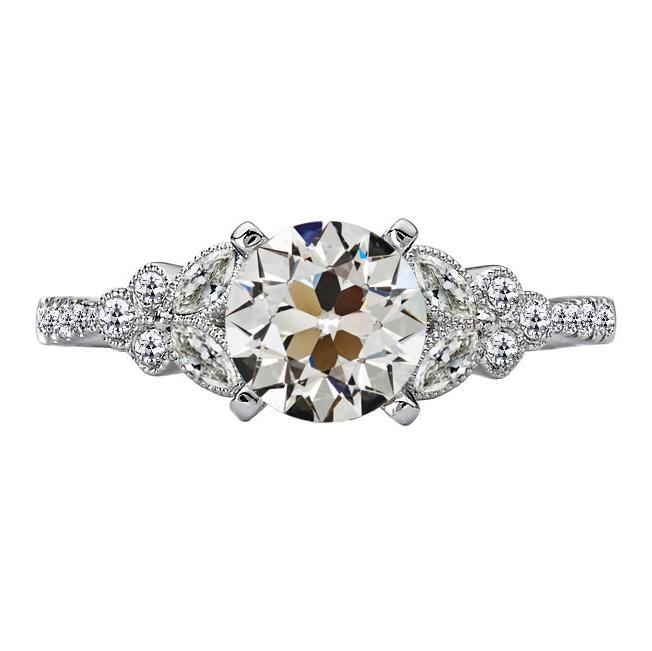 Stile Antico Il Giro & Marquise Vecchio Taglio Vero Diamante 6 Carati 14K Gold