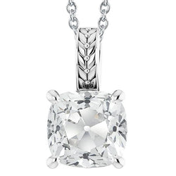 Stipante Solitario In Stile Vintage Con Vero Diamante Diamante Tagliato A 5 Carati In Oro Bianco A 14K