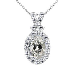 Fatto a mano Diamante Fine Pendente a Goccia 2 carati
