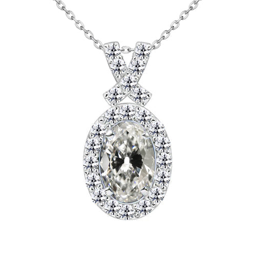 Taglio Old Mine Diamante Fine anello in Oro Bianco 14K – vista principale