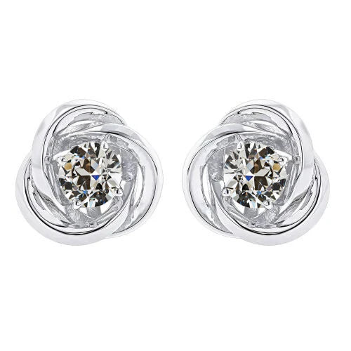Taglio Old Mine Diamante Fine anello in Oro Bianco 14K – vista principale