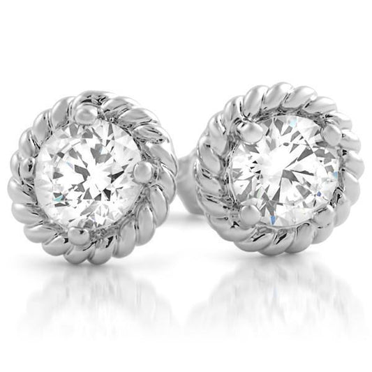 Taglio Brillante Rotondo 2.50 Ct. Orecchino A Bottone Con Vero Diamanti Gioielli In Oro Fino
