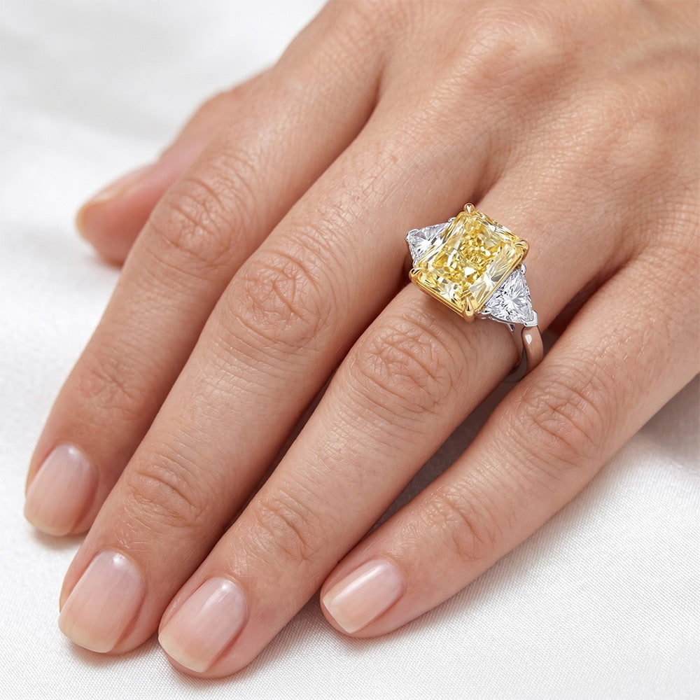 Taglio Radiant Anello Gioielleria – Diamante Giallo Fancy 5