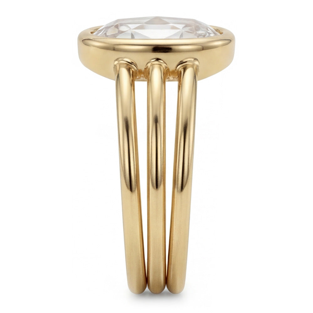 Taglio Rosa Anello Monopietra – Brillante 3 carati Oro Giallo 14K