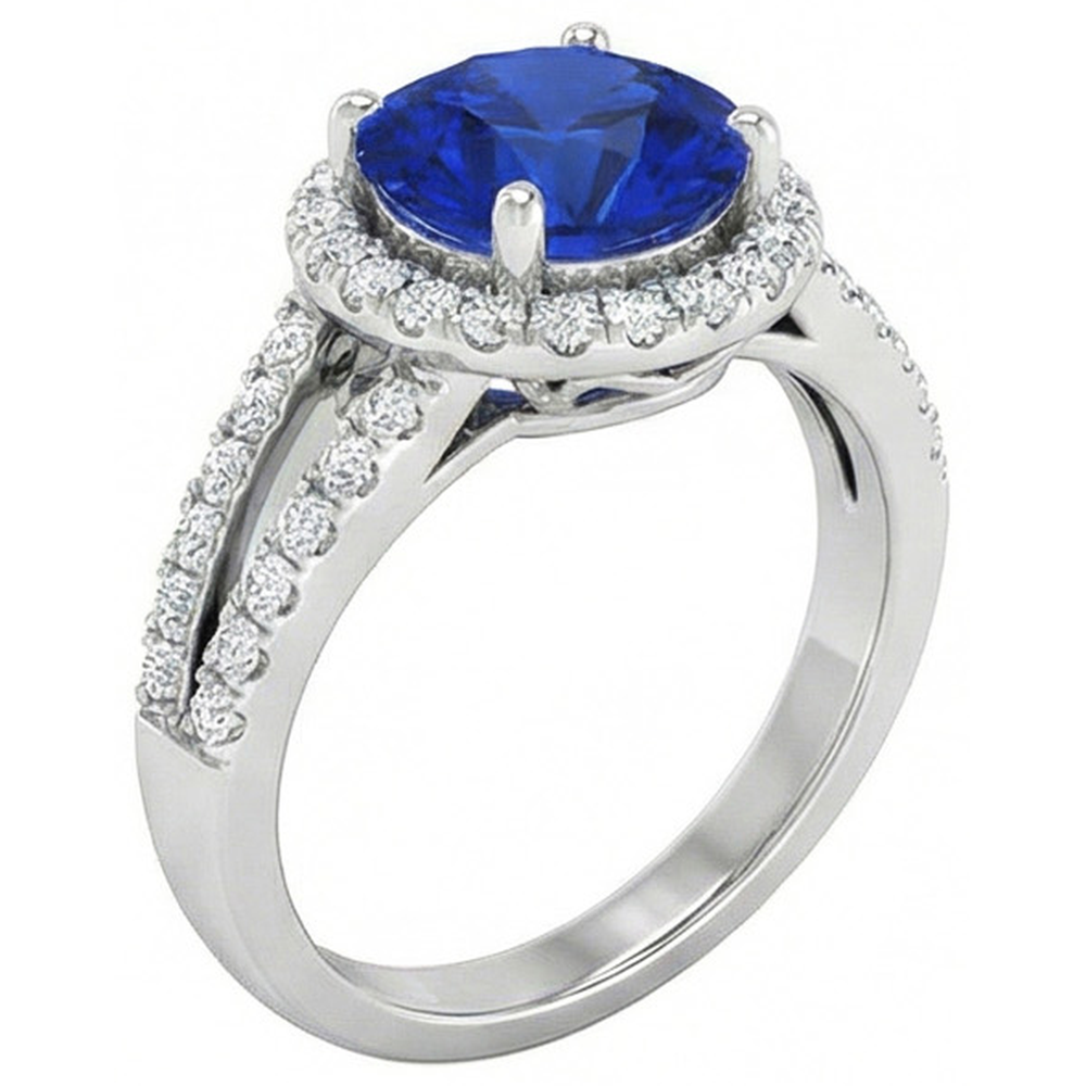 vero round diamante 4.15carati anello dettaglio ravvicinato