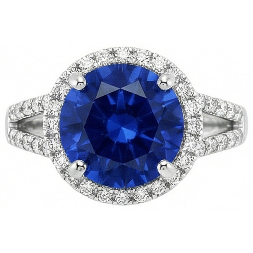 vero round diamante 4.15carati anello vista frontale
