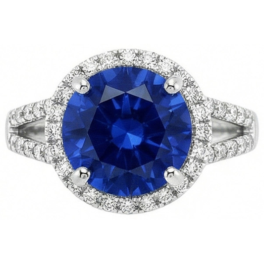 vero round diamante 4.15carati anello vista frontale