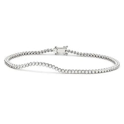Taglio Rotondo Bracciale Tennis Donna Oro Gioielli 2.40 Carati Vero Diamante