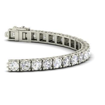 Taglio Rotondo Bracciale Tennis In Oro Bianco Massiccio Con Vero Diamanti 6 Ct