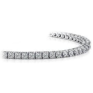 Taglio Rotondo Bracciale Tennis In Oro Bianco Massiccio Con Vero Diamanti 6 Ct