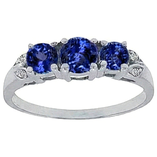 Tanzanite AAA Round Diamond 2.75 carati anello gioielli con pietre preziose