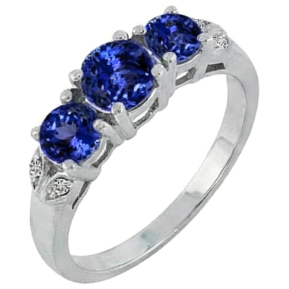Tanzanite AAA Round Diamond 2.75 carati anello gioielli con pietre preziose