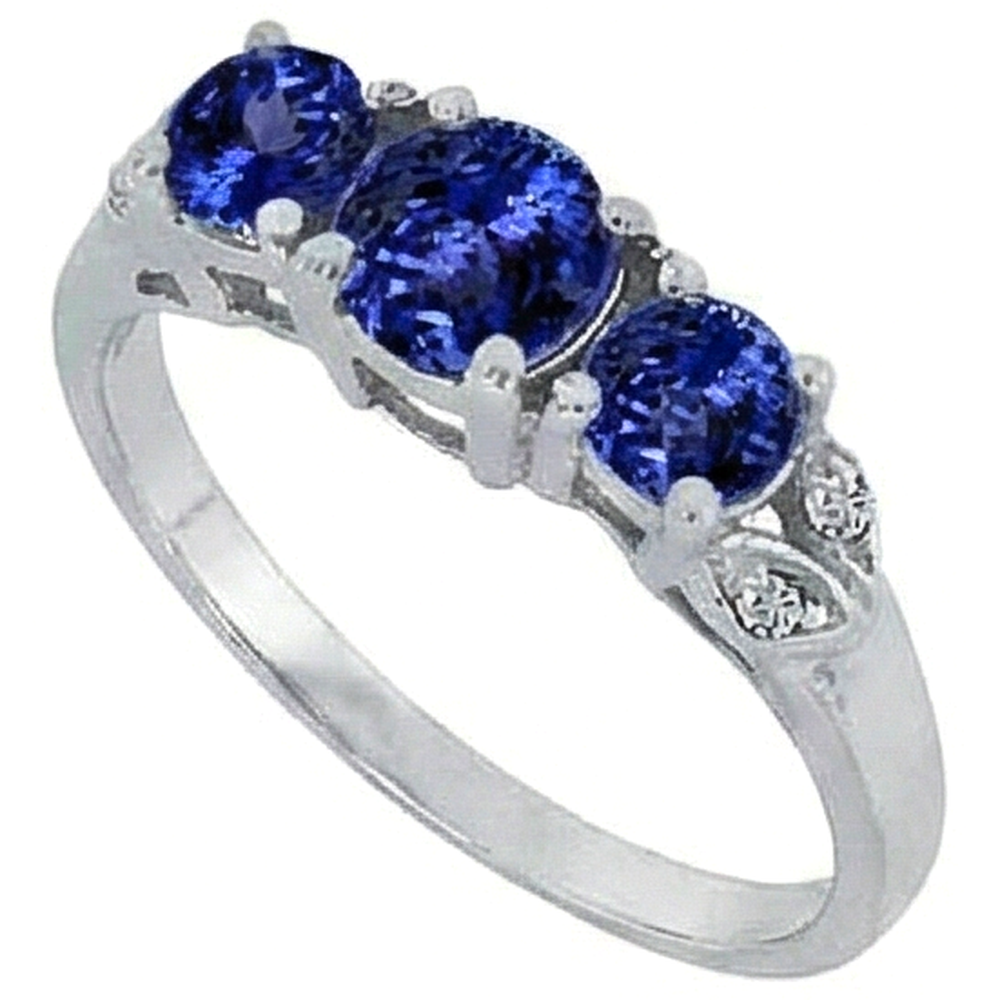 Tanzanite AAA Round Diamond 2.75 carati anello gioielli con pietre preziose