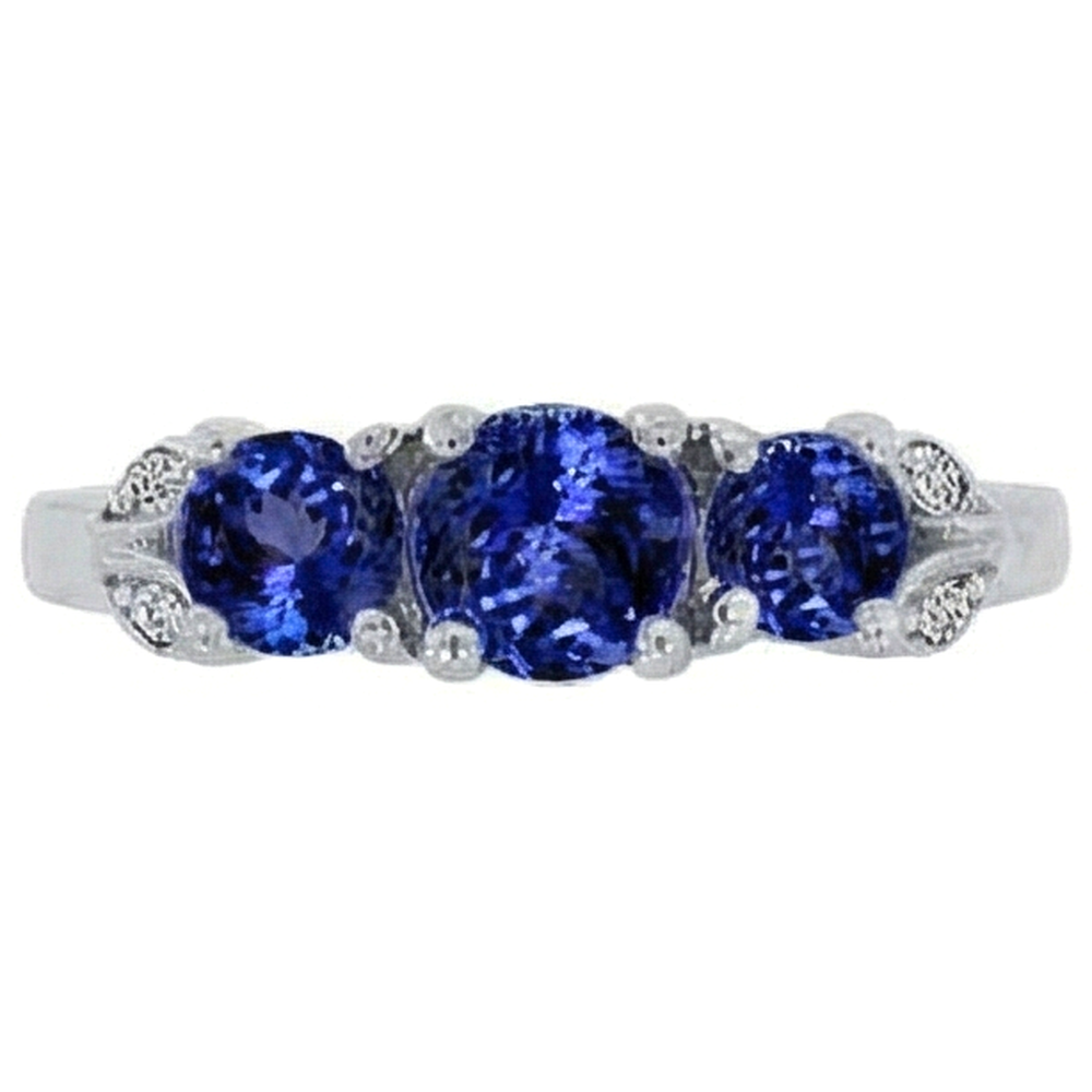 Tanzanite AAA Round Diamond 2.75 carati anello gioielli con pietre preziose