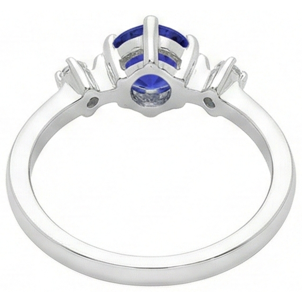 Tanzanite AAA Round Diamonds Women Fancy Ring Oro bianco 0.75 carati