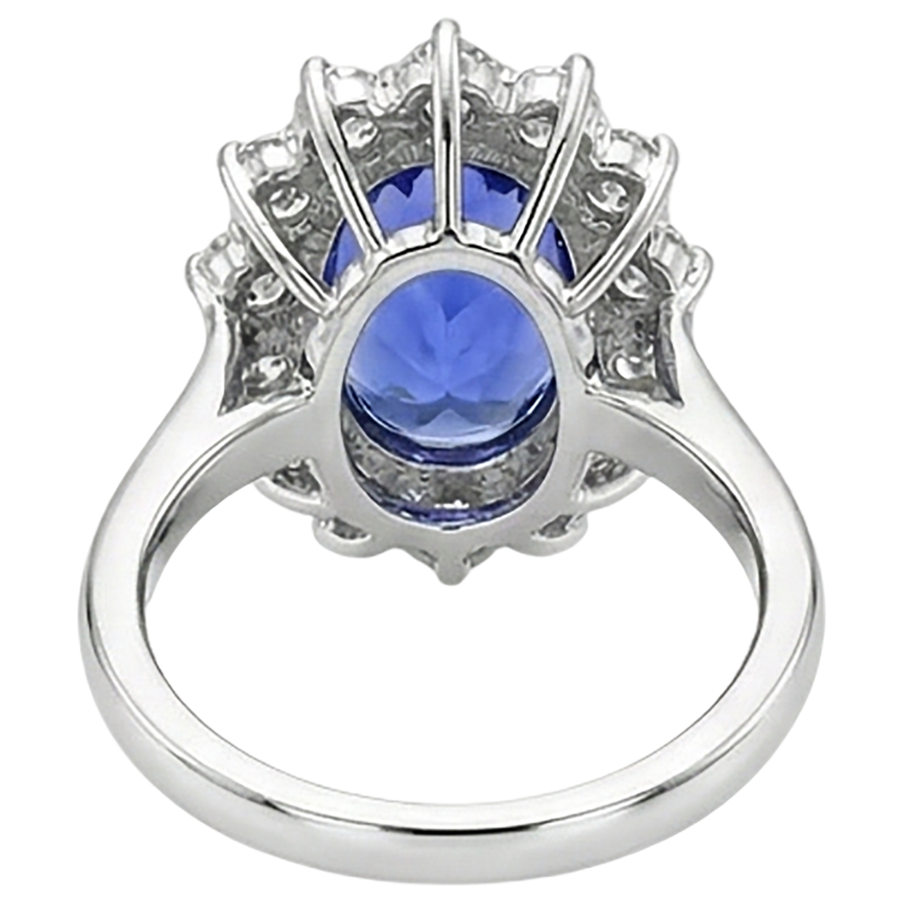 Tanzanite Diamond Ring Flower Style Lady Gioielli in oro 2 carati