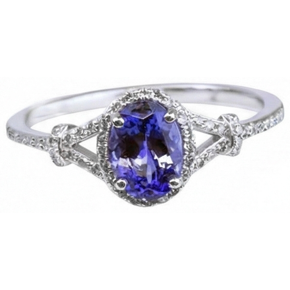 vero round tanzanite 3.60carati fede eternity angolo laterale