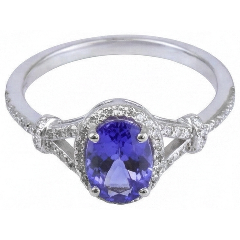 vero round tanzanite 3.60carati fede eternity dettaglio ravvicinato