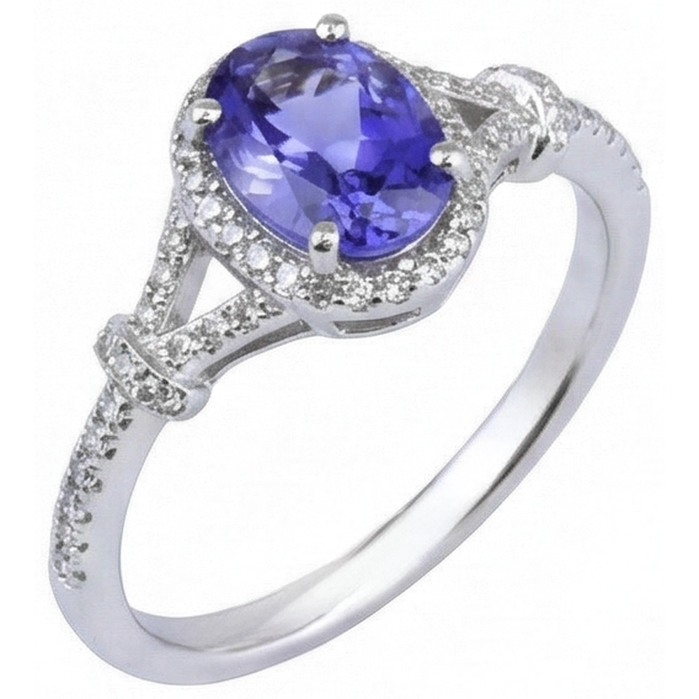 vero round tanzanite 3.60carati fede eternity vista dall'alto