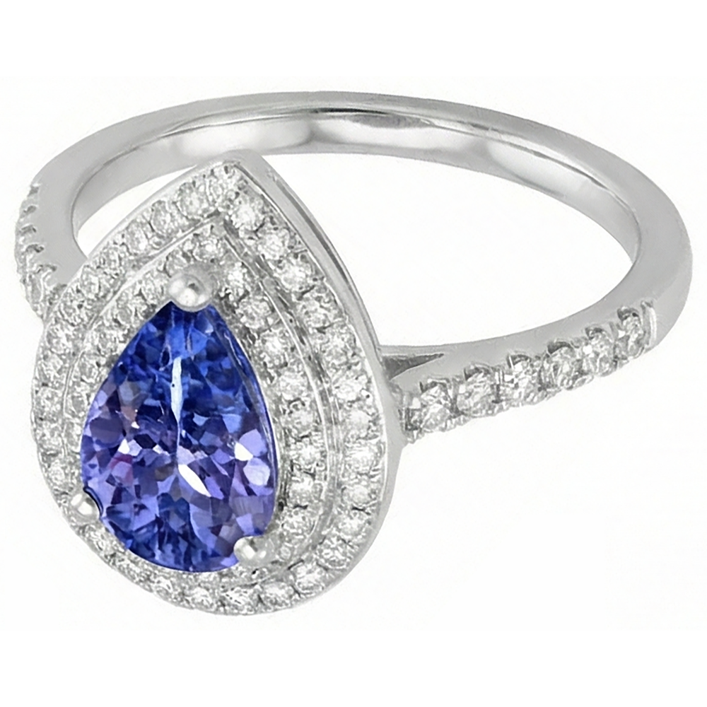 vero round tanzanite 5.25carati fede eternity angolo laterale