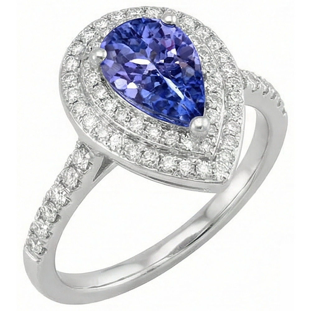 vero round tanzanite 5.25carati fede eternity dettaglio ravvicinato