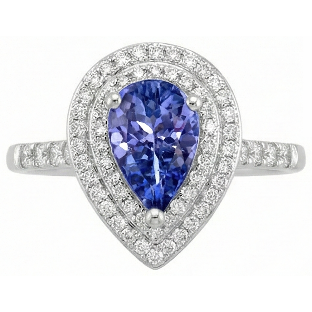 vero round tanzanite 5.25carati fede eternity vista dall'alto