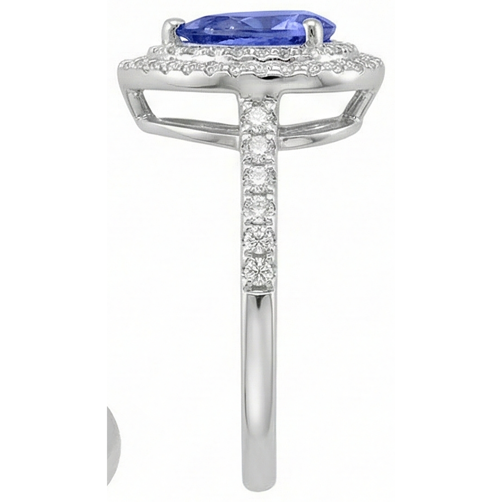 vero round tanzanite 5.25carati fede eternity vista di profilo