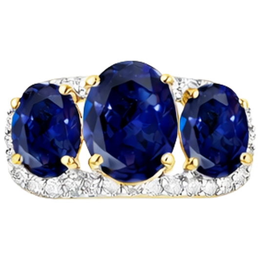 Tanzanite ovale e diamanti rotondi 6 carati anniversario anello gioielli