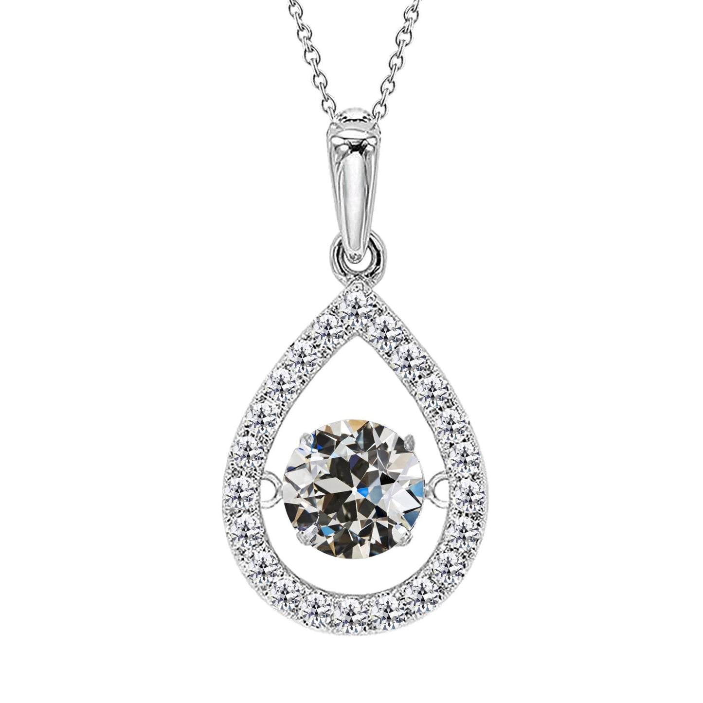 Brillante Pendente 1,50 carati Oro Bianco 14K – vista principale