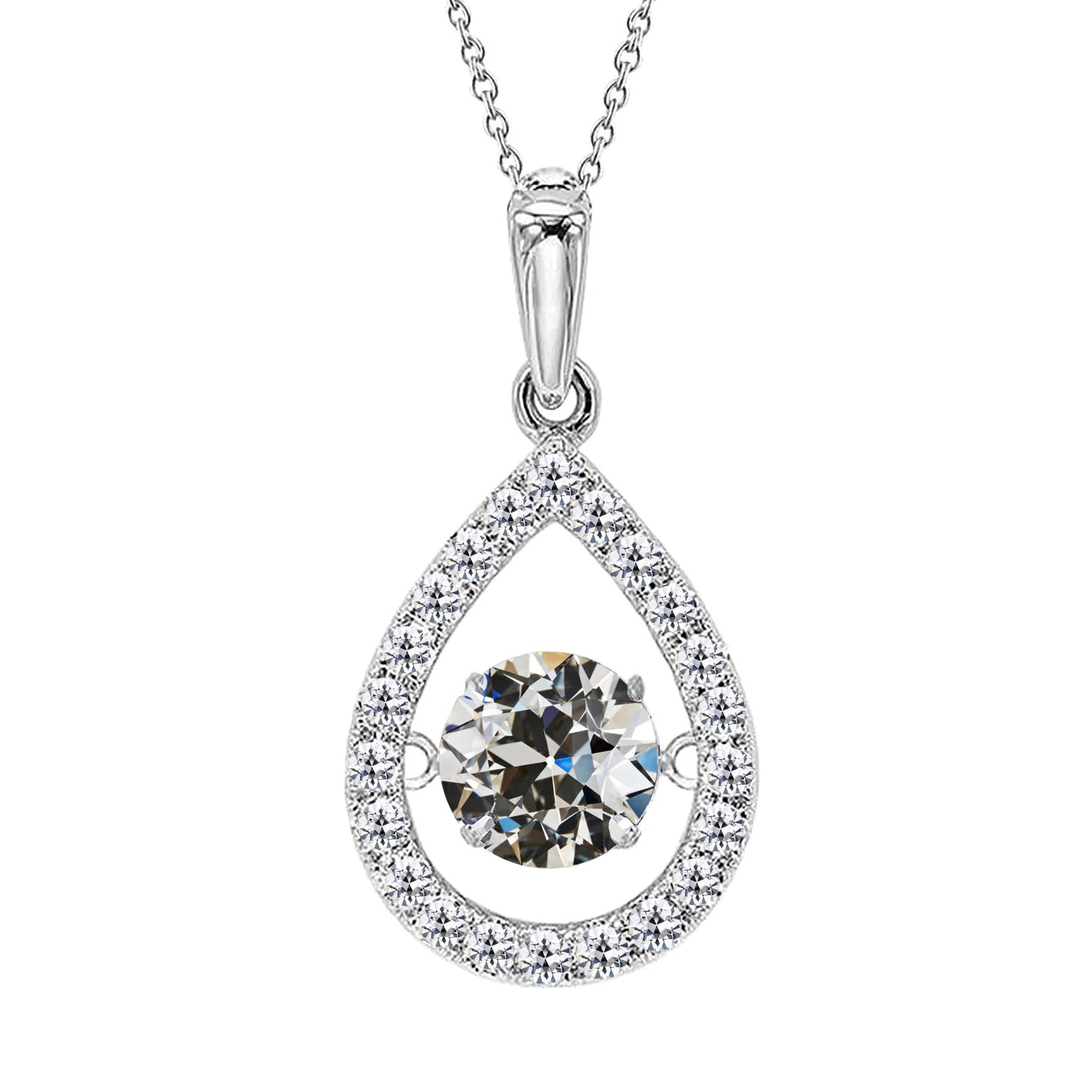 Brillante Pendente 1,50 carati Oro Bianco 14K – vista principale
