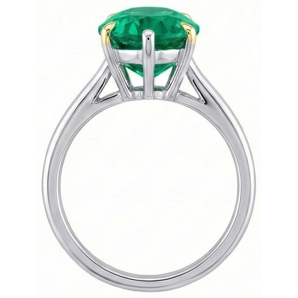 Premium Smeraldo Fine Anello Pietra Colorata 3 carati – vista dall'alto