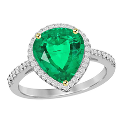 Brillante Certificato GIA Smeraldo Fine Anello con Gemma – 2