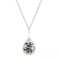 Diamante Fine Pendente di lusso – 1,50 carati Oro Bianco 14K