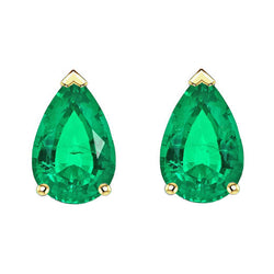 Luminoso Smeraldo Gemstone Earring 2 carati – Oro Bicolore 14K