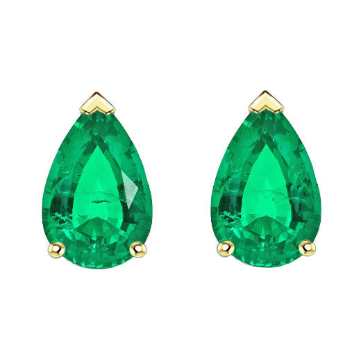 Smeraldo Gemstone Earring 2-carati Oro Bicolore 14K – vista principale